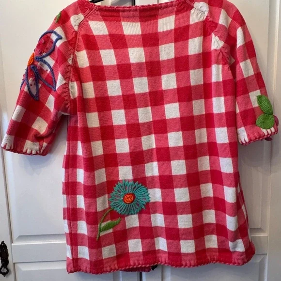 Michael Simon Red/Pink Embroidered, Handmade Flowers And Beads Sz O/S - Picture 2 of 9